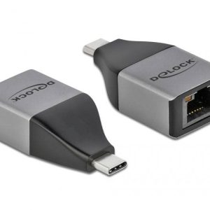 Delock USB 2.0 adapter [1x złącze męskie USB-C – 1x złącze żeńskie RJ45] 64118