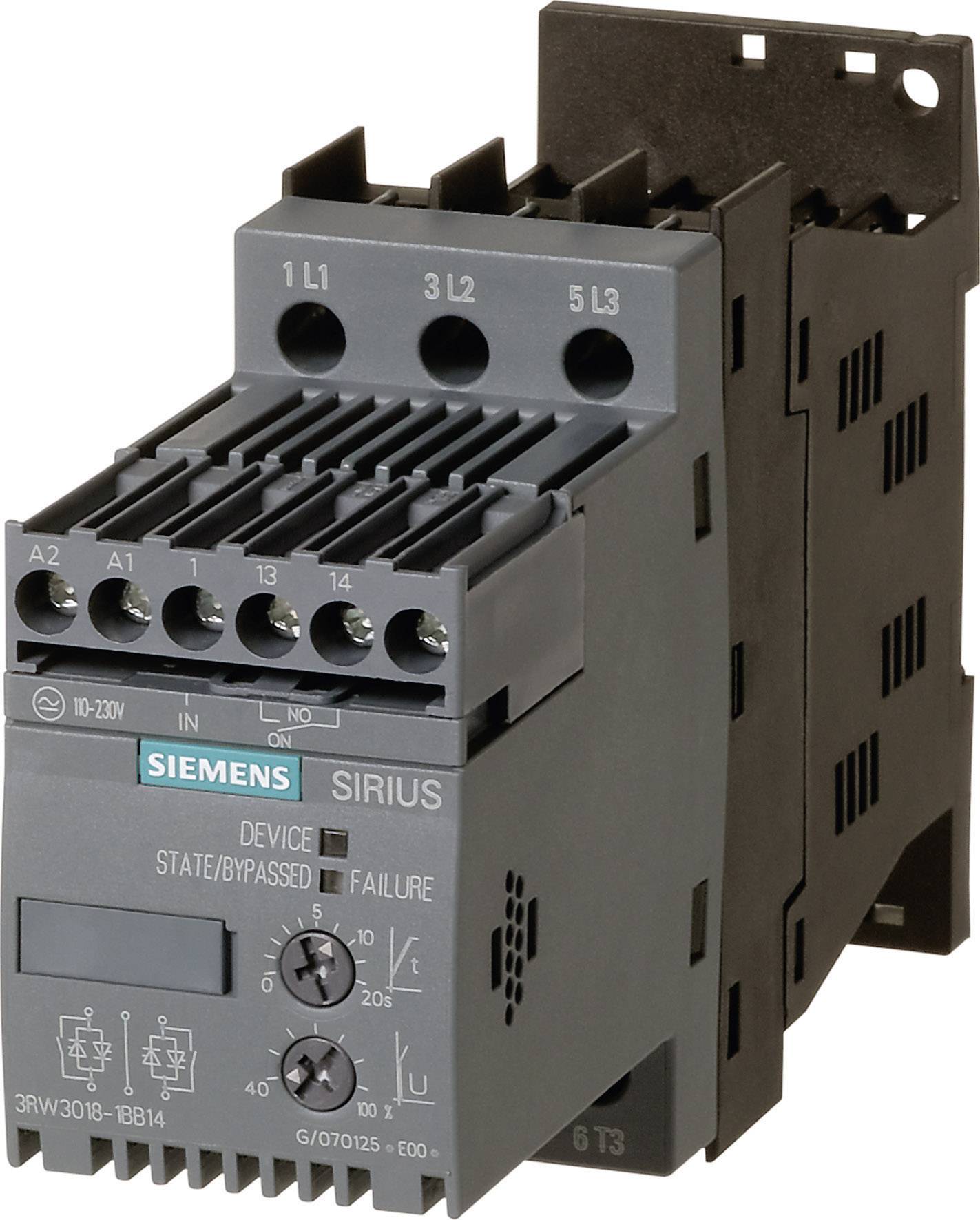 Soft Start Siemens 3RW3018-1BB14 110-230 V/AC, dla silników 230/400 V, 4/7,5 kW - obrazek 1