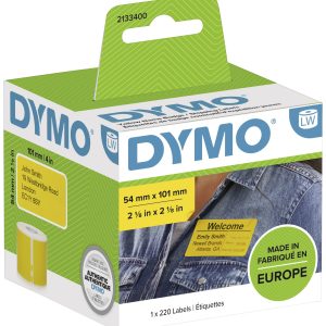 Etykiety do drukarek etykiet DYMO 2133400, 101 x 54 mm, Etykiety wysyłkowe, Etykiety z tabliczek opisowych, żółty Etykiety do drukarek etykiet DYMO 2133400, 101 x 54 mm, Etykiety wysyłkowe, Etykiety z tabliczek opisowych, żółty