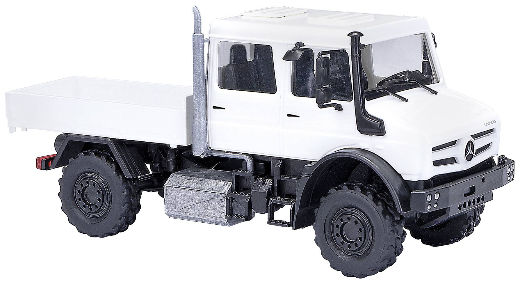 Busch 51081 H0 Model ciężarówki Mercedes Benz Unimog U 5023, kolor biały - obrazek 1