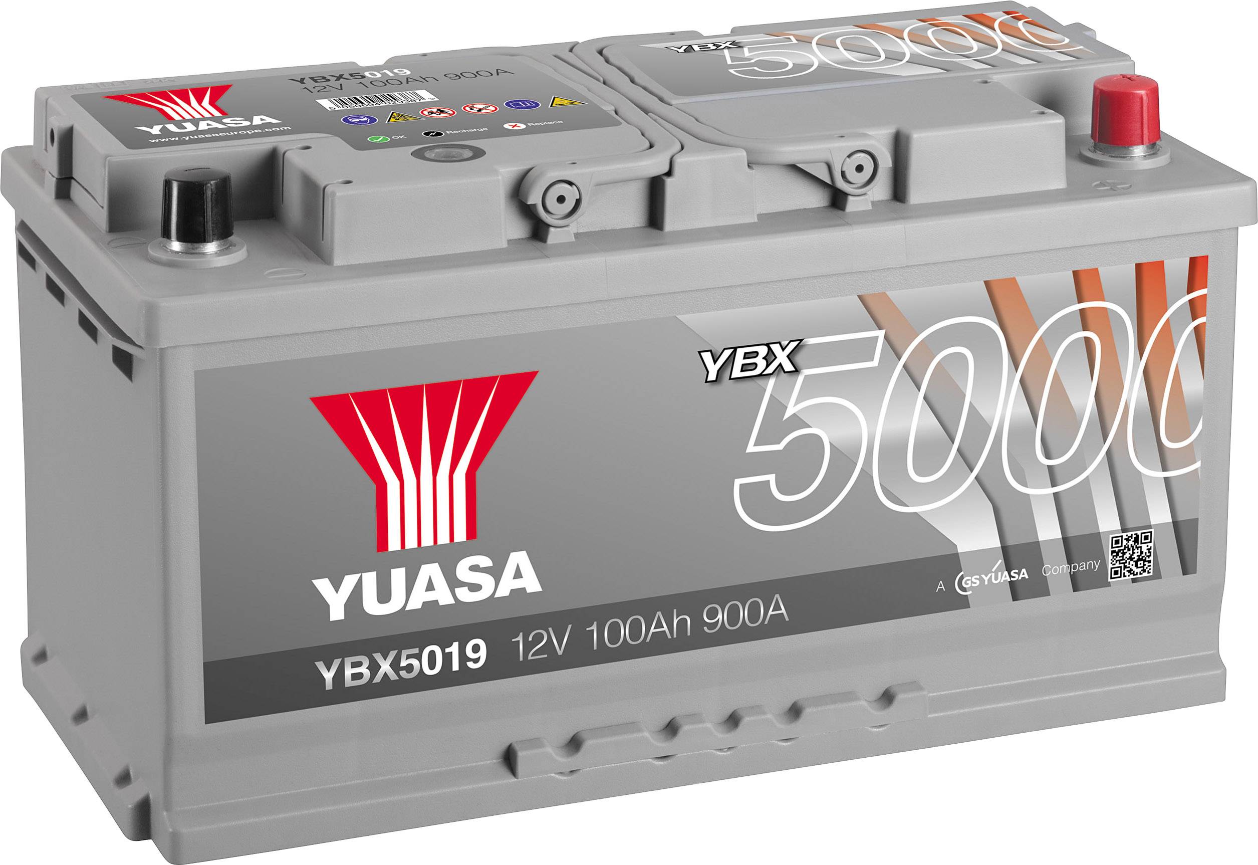 Yuasa YBX5019 Akumulator samochodowy 12 V 100 Ah Połączenie biegunów: T1 - obrazek 1