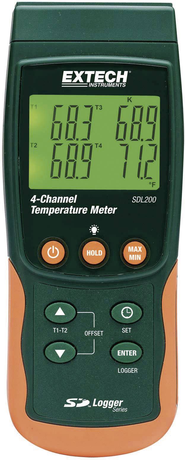 Termometr typu K, J, T, E, R, S, Pt100 Extech SDL200, -199 - +1700 °C - obrazek 1