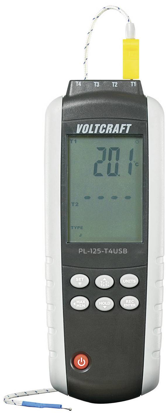 Termometr typu K, J VOLTCRAFT PL-125-T4, -200 - +1372 °C - obrazek 1