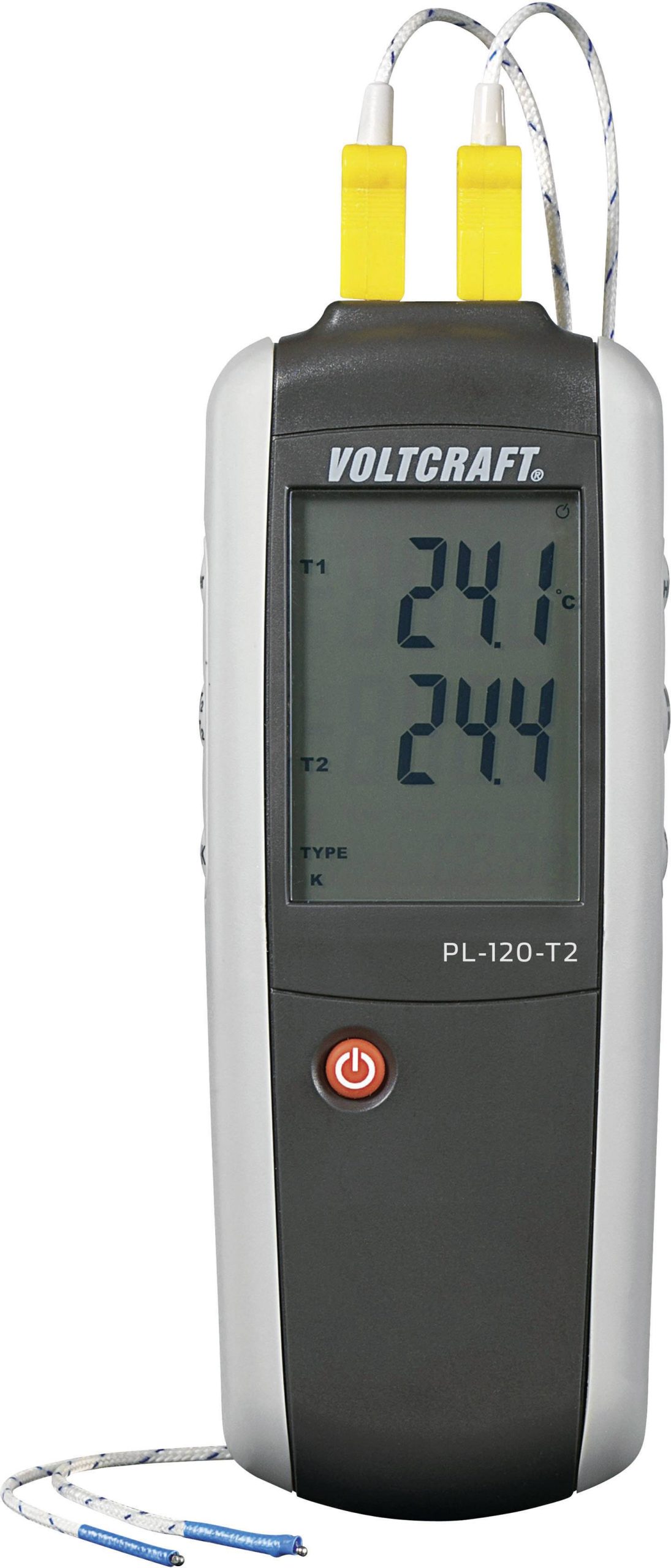 Termometr typu K, J VOLTCRAFT PL 120 T2, -200 - +1372 °C, Kalibracja (ISO) - obrazek 1
