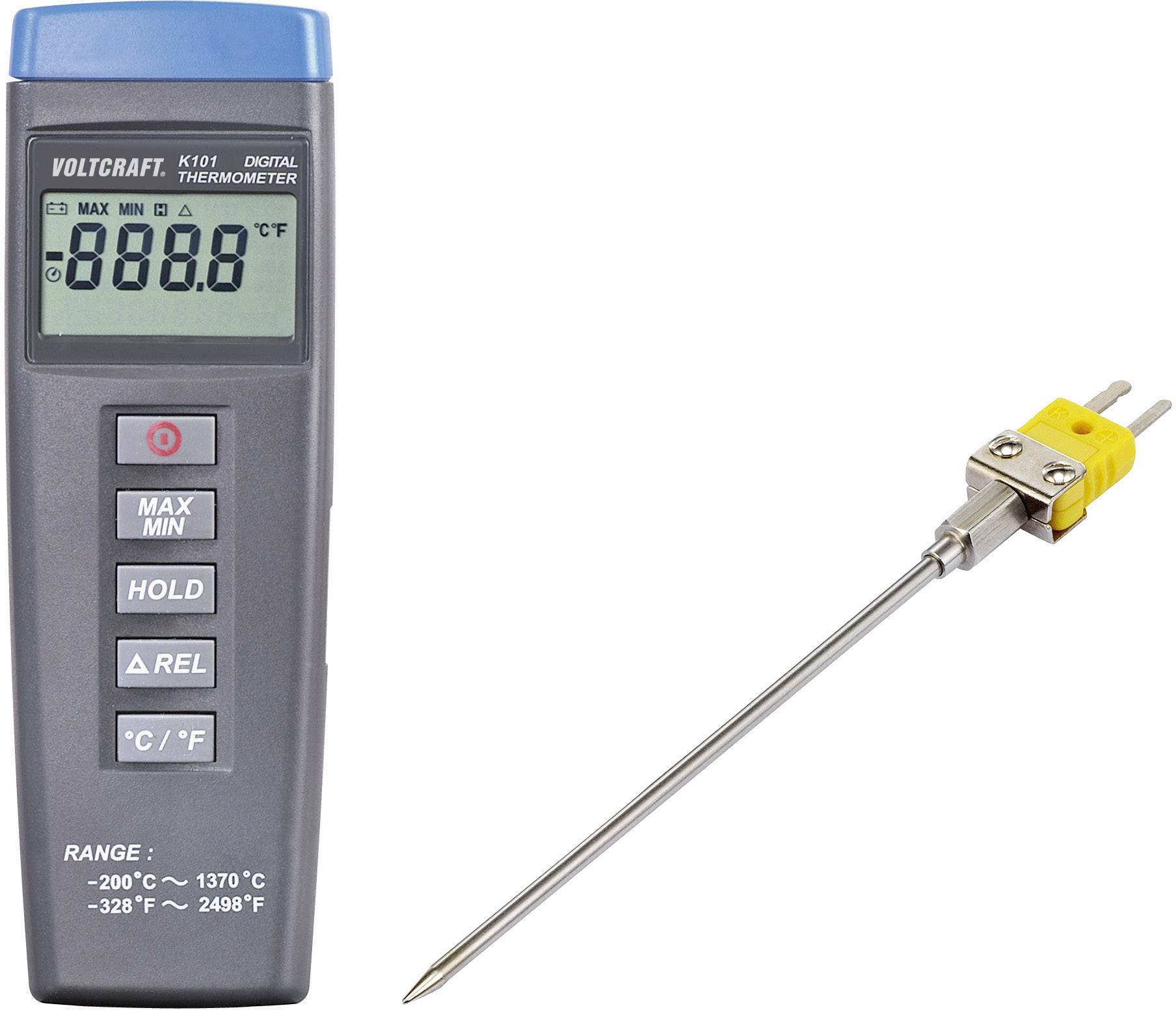 Termometr typu K VOLTCRAFT K101 + TP 203 VC-10503960, -200 - +1370 °C - obrazek 1