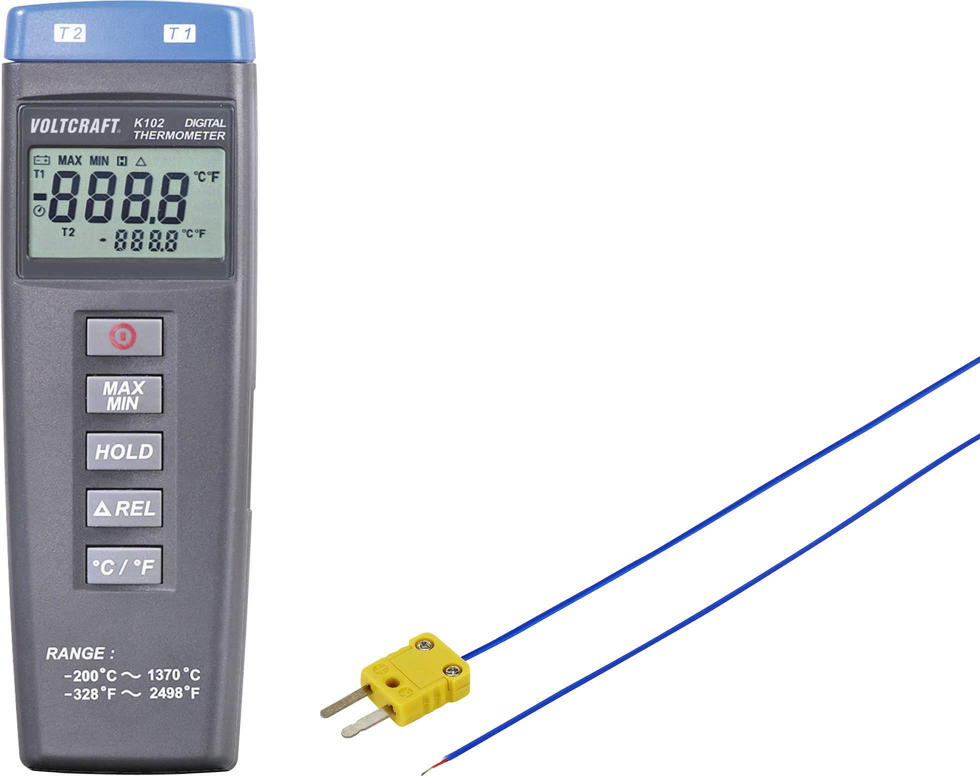 Termometr typu K VOLTCRAFT K102 + TP 202 VC-10504605, -200 - +1370 °C - obrazek 1
