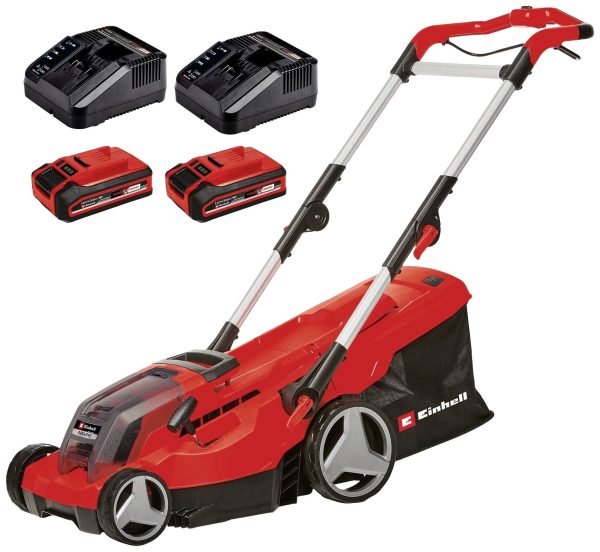 Einhell RASARRO 36/36 (2x3Ah Plus) Power X-Change akumulatorowy Akumulatorowa kosiarka do trawy wraz z 2. ładowarką, zaw