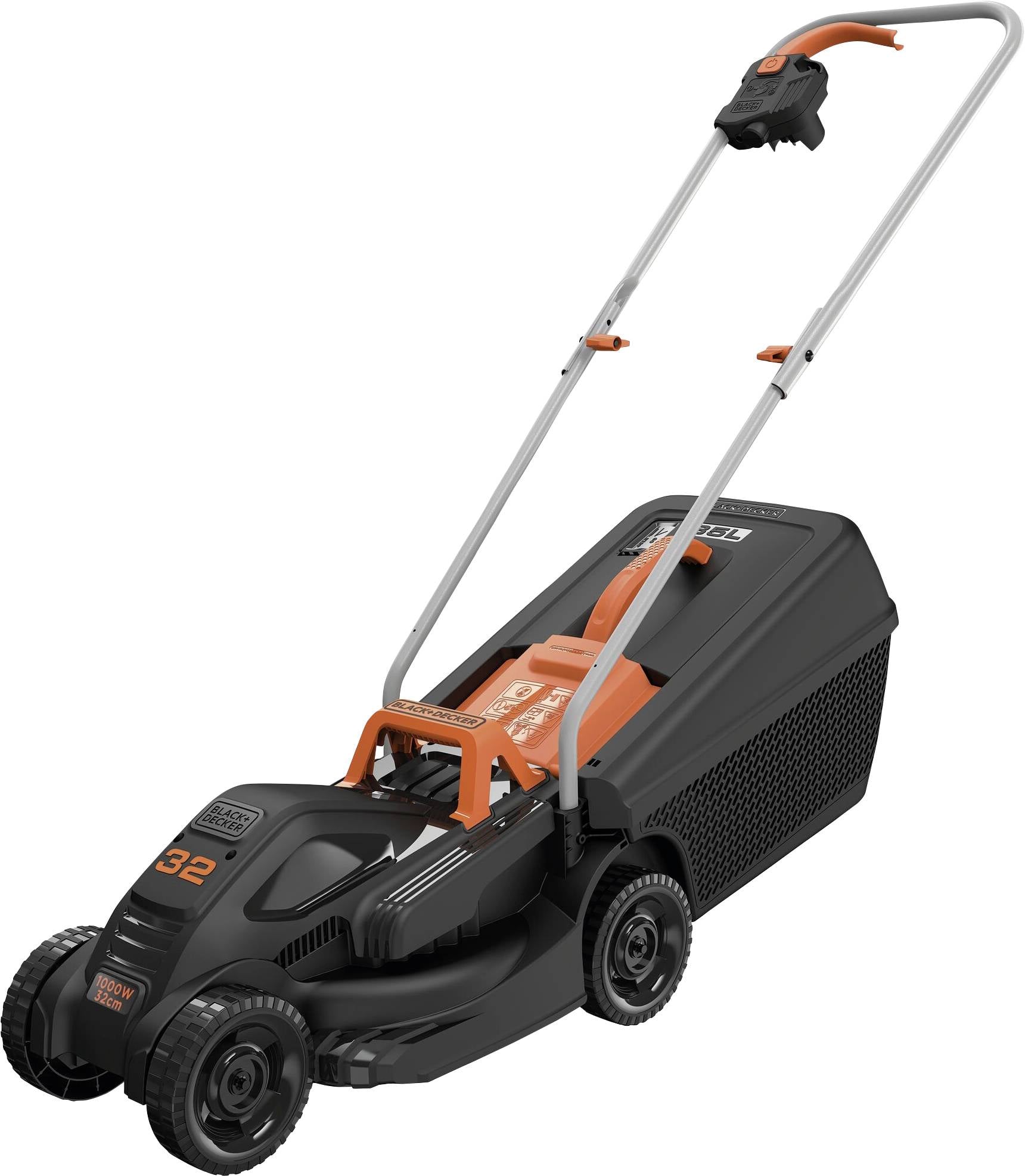 Black & Decker BEMW351-QS elektryczny Kosiarka z regulacją wysokości koszenia 1000 W Maksymalna szerokość cięcia 32 cm - obrazek 1