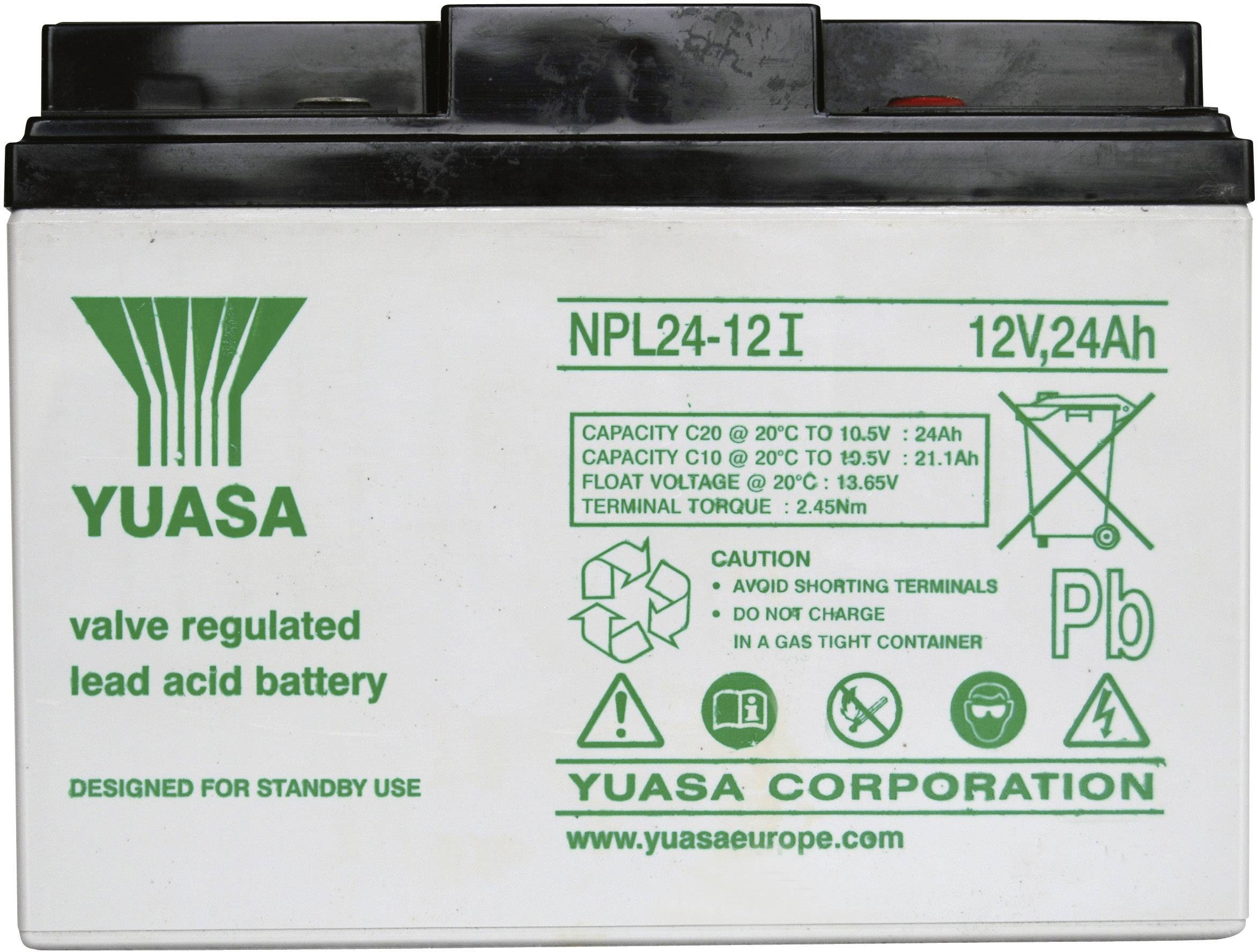 Akumulator ołowiowy Yuasa NPL24-12 YUANPL24/12, AGM, 12 V, 24 Ah - obrazek 1