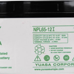 Akumulator ołowiowy Yuasa NPL65-12 NPL65-12, AGM, 12 V, 65 Ah Akumulator ołowiowy Yuasa NPL65-12 NPL65-12, AGM, 12 V, 65 Ah