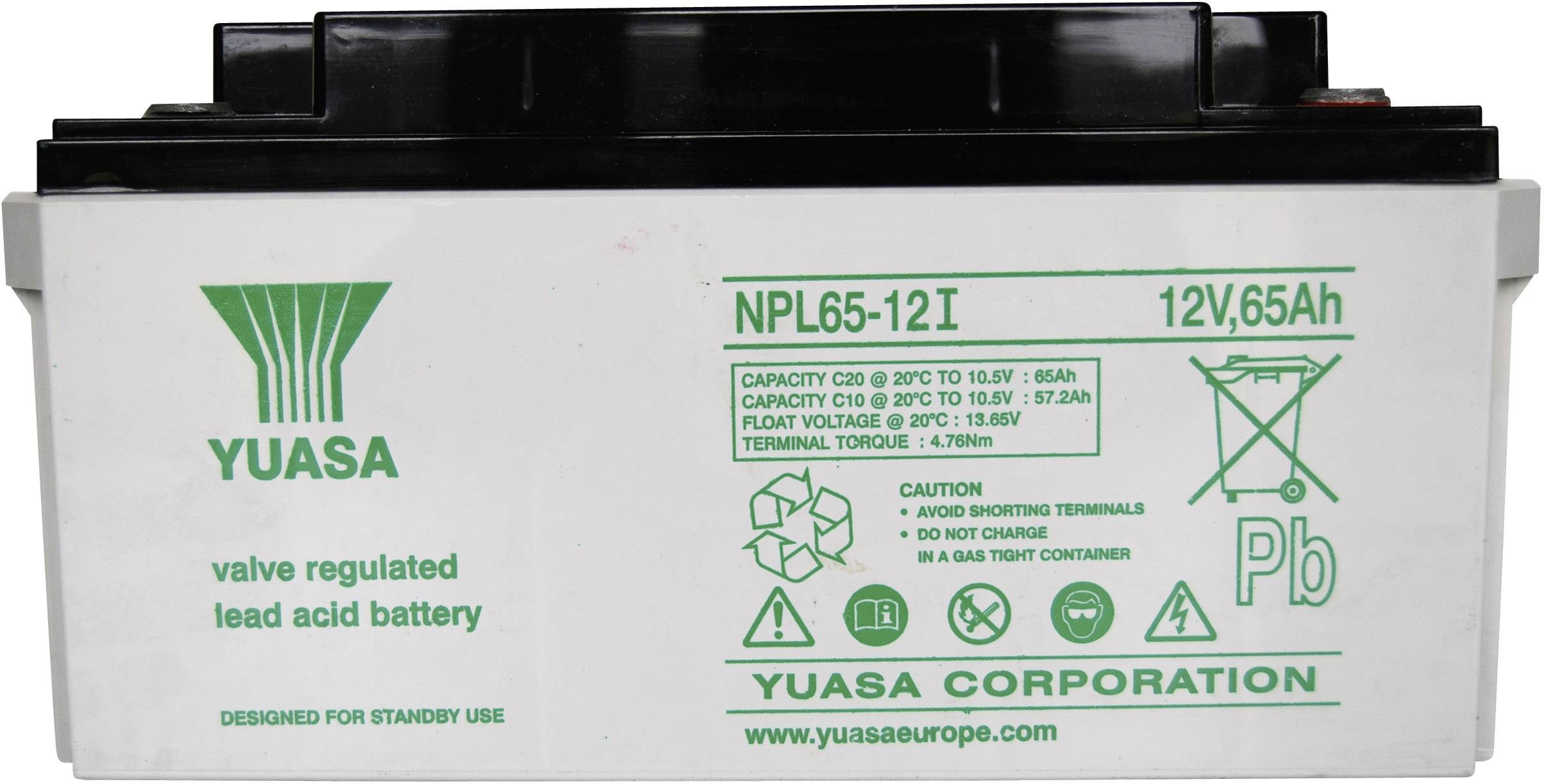 Akumulator ołowiowy Yuasa NPL65-12 NPL65-12, AGM, 12 V, 65 Ah - obrazek 1