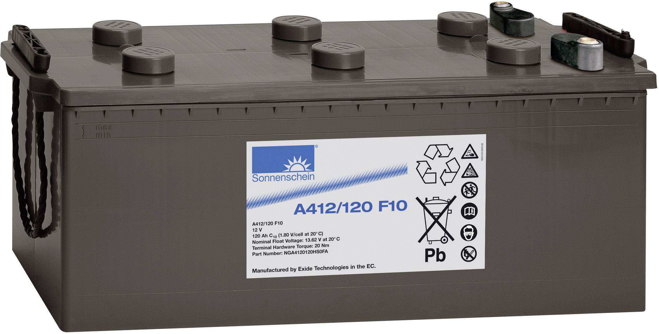 Akumulator ołowiowy GNB Sonnenschein A412/120 F10 NGA4120120HS0FA, ołowiowo żelowe, 12 V, 120 Ah - obrazek 1