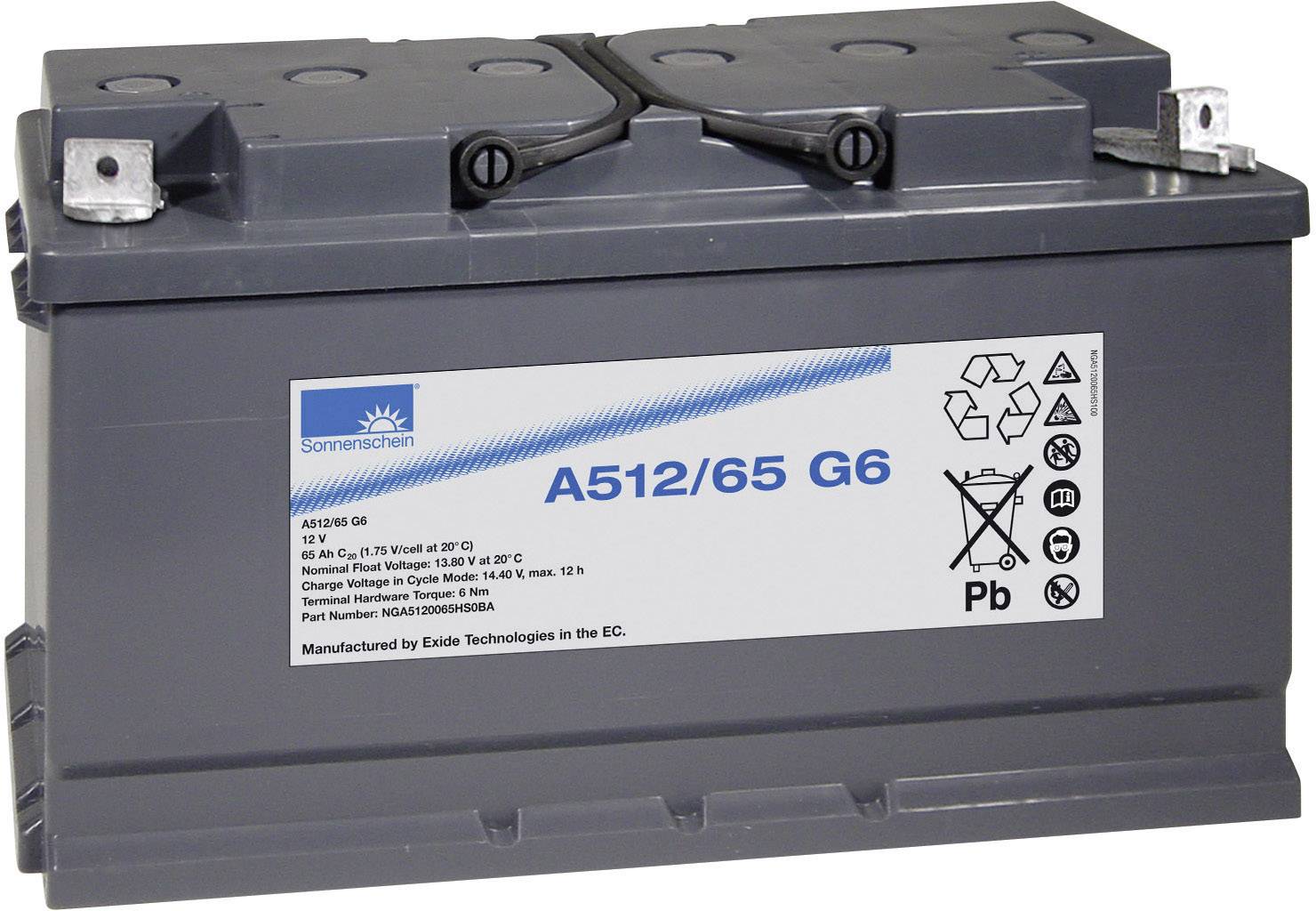Akumulator ołowiowy GNB Sonnenschein A512/65 G6 NGA5120065HS0BA, ołowiowo żelowe, 12 V, 65 Ah - obrazek 1