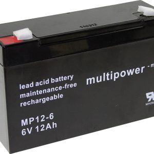 Akumulator ołowiowy multipower PB-6-12-6,35 MP12-6, AGM, 6 V, 12 Ah Akumulator ołowiowy multipower PB-6-12-6,35 MP12-6, AGM, 6 V, 12 Ah
