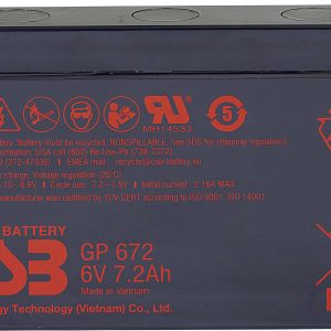 Akumulator ołowiowy CSB Battery GP 672 Standby USV GP672F1, AGM, 6 V, 7.2 Ah Akumulator ołowiowy CSB Battery GP 672 Standby USV GP672F1, AGM, 6 V, 7.2 Ah