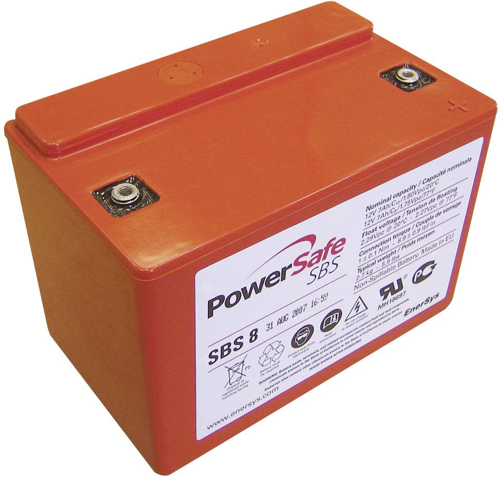 Akumulator ołowiowy EnerSys Hawker Longlife PowerSafe SBS8, AGM, 12 V, 7 Ah - obrazek 1