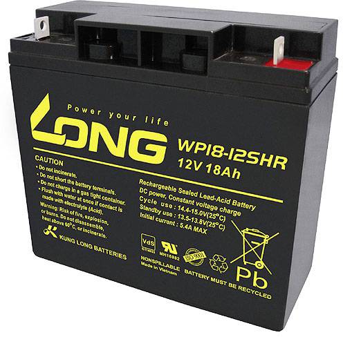 Akumulator ołowiowy Long WP18-12SHR WP18-12SHR, AGM, 12 V, 18 Ah - obrazek 1