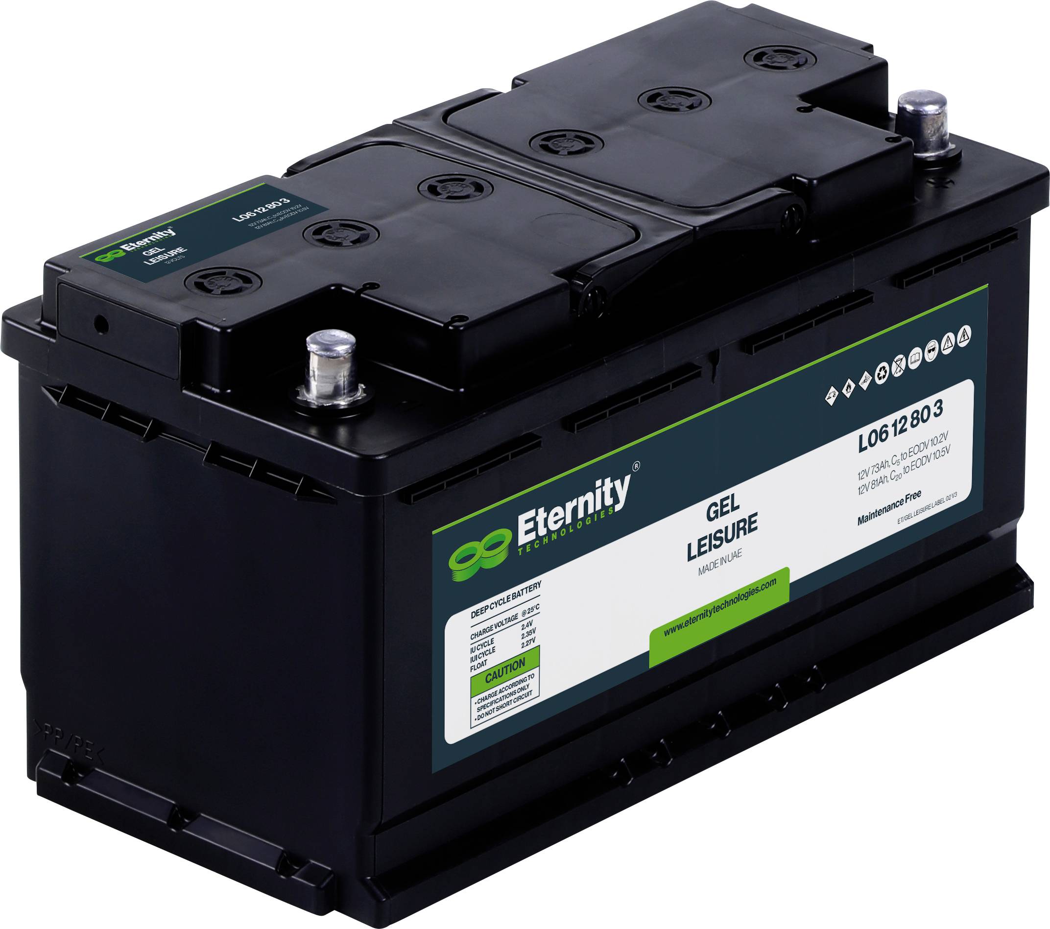Akumulator ołowiowy Eternity L06 12 80 3, ołowiowo żelowe, 12 V, 80 Ah - obrazek 1