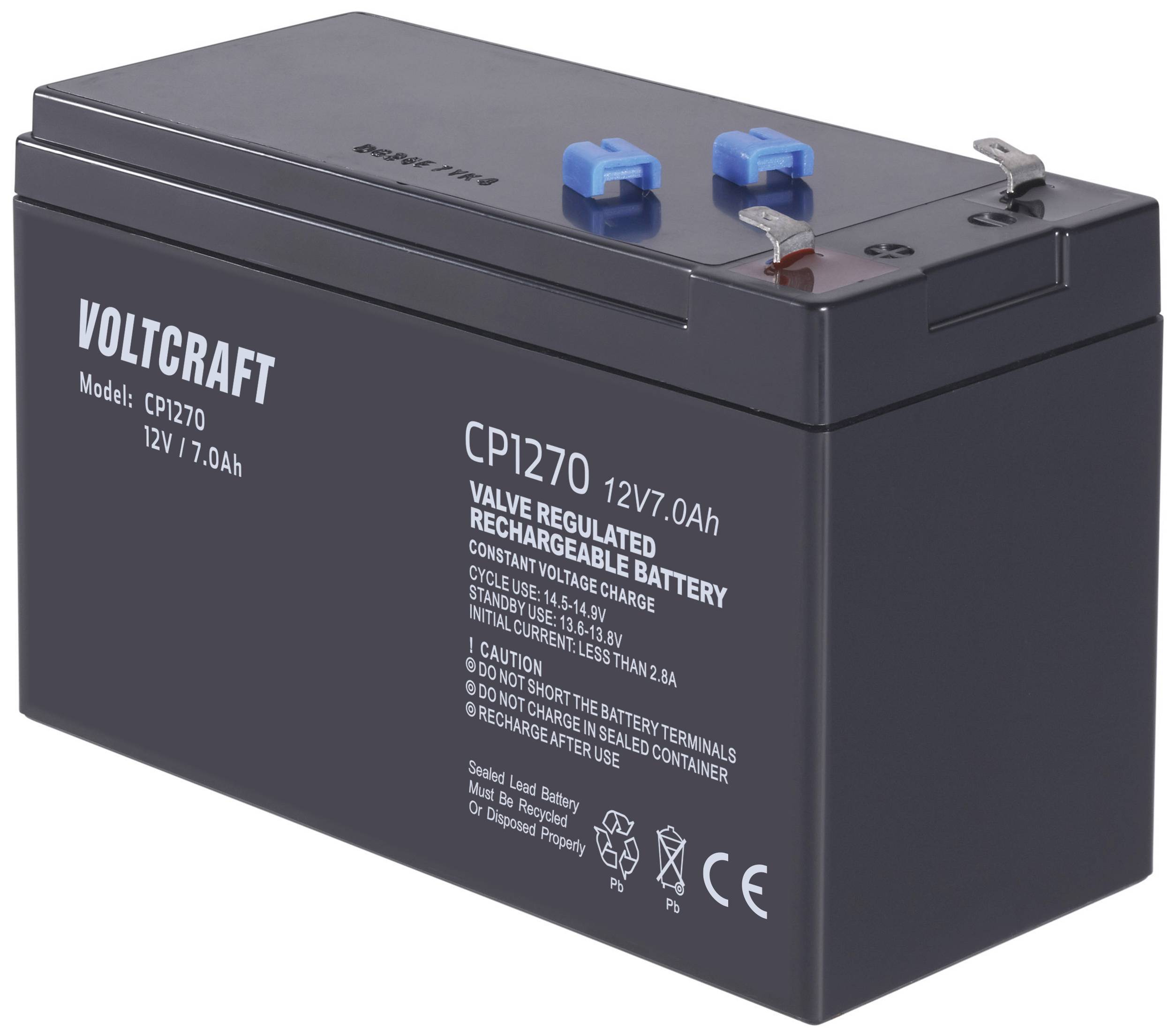 Akumulator ołowiowy VOLTCRAFT CE12V/7Ah VC-12713970, AGM, 12 V, 7 Ah - obrazek 1