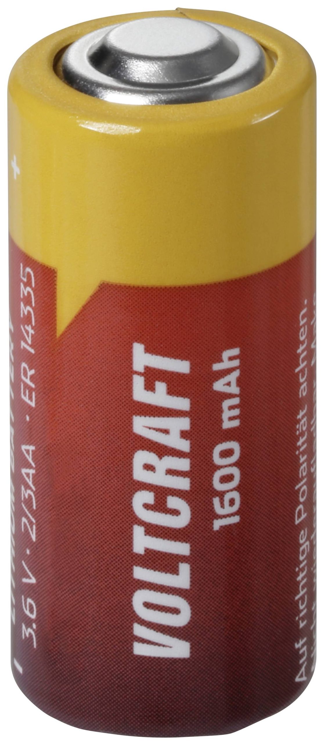 Bateria 2/3 AA VOLTCRAFT, 3.6 V, 1600 mAh, Li-SoCl2, Guzik na górze, 1 szt. - obrazek 1