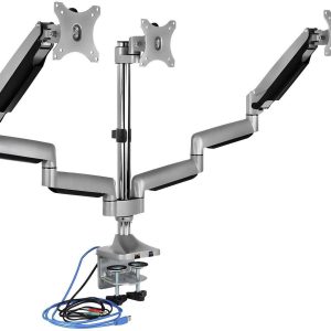 ICY BOX Uchwyt do monitora, stołowy IB-MS505-TI, Monitorständer mit Tischhalterung f. 3 Monitore bis zu 32’’ (81 cm) 3 W