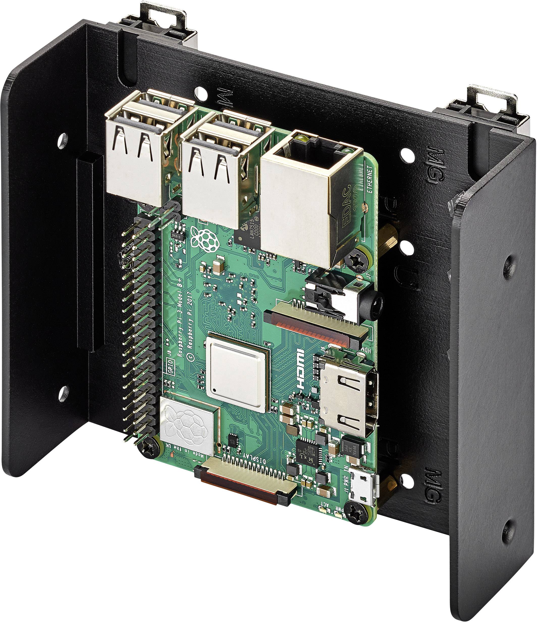 Uchwyt szyny DIN Renkforce Raspberry Pi®, Arduino, Banana Pi czarny - obrazek 1