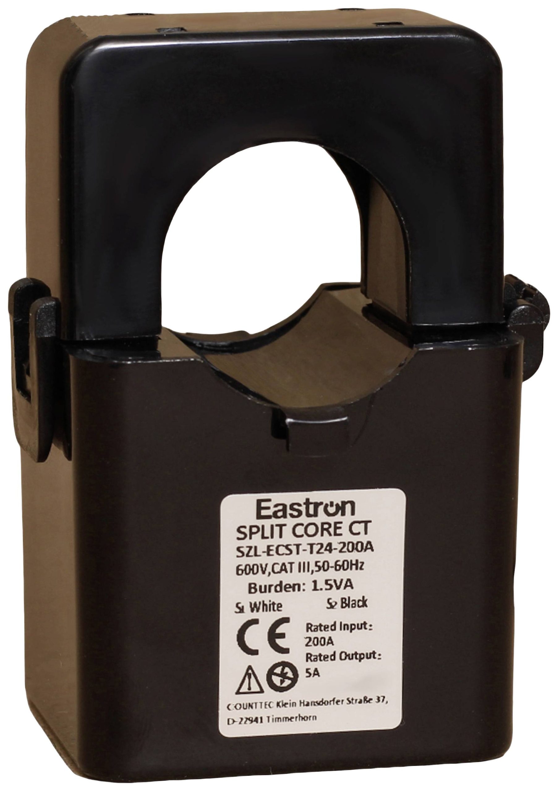 Counttec ESCT-T24 KW30200 Przetwornik pomiarowy prądu Prąd pierwotny 200 A Prąd wtórny 5 A Średnica otworu:25 mm Montaż - obrazek 1