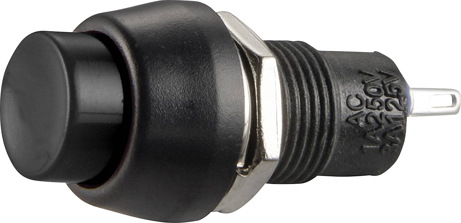 TRU COMPONENTS 1587725 Przełącznik wciskany TC-R13-84B-05BK, 10.2 mm, 250 V/AC, 1 A, 1 szt. - obrazek 1