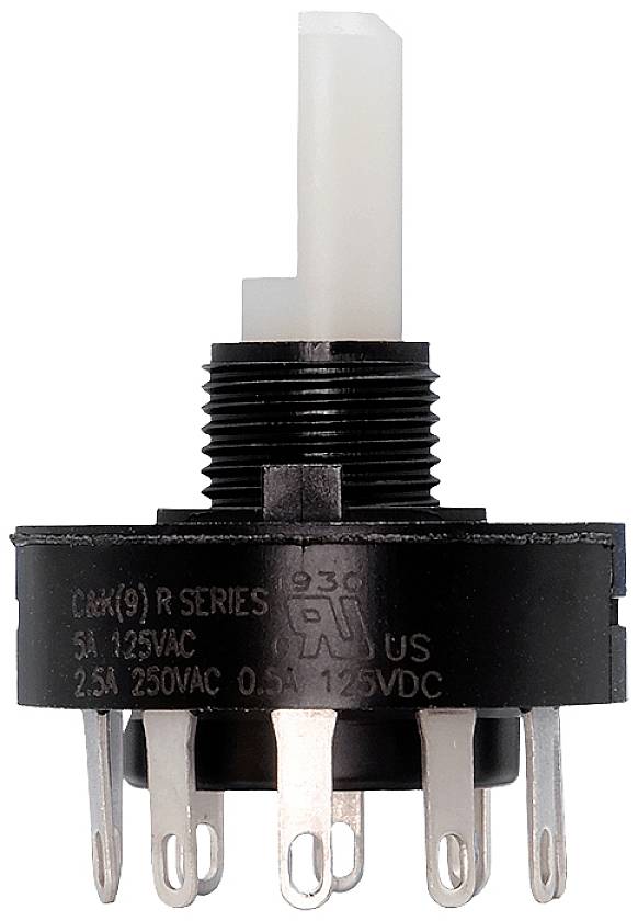 C & K Switches R20307RR01Q Przełącznik obrotowy 125 V, 250 V 5 A Pozycje przełączenia 3 1 szt.