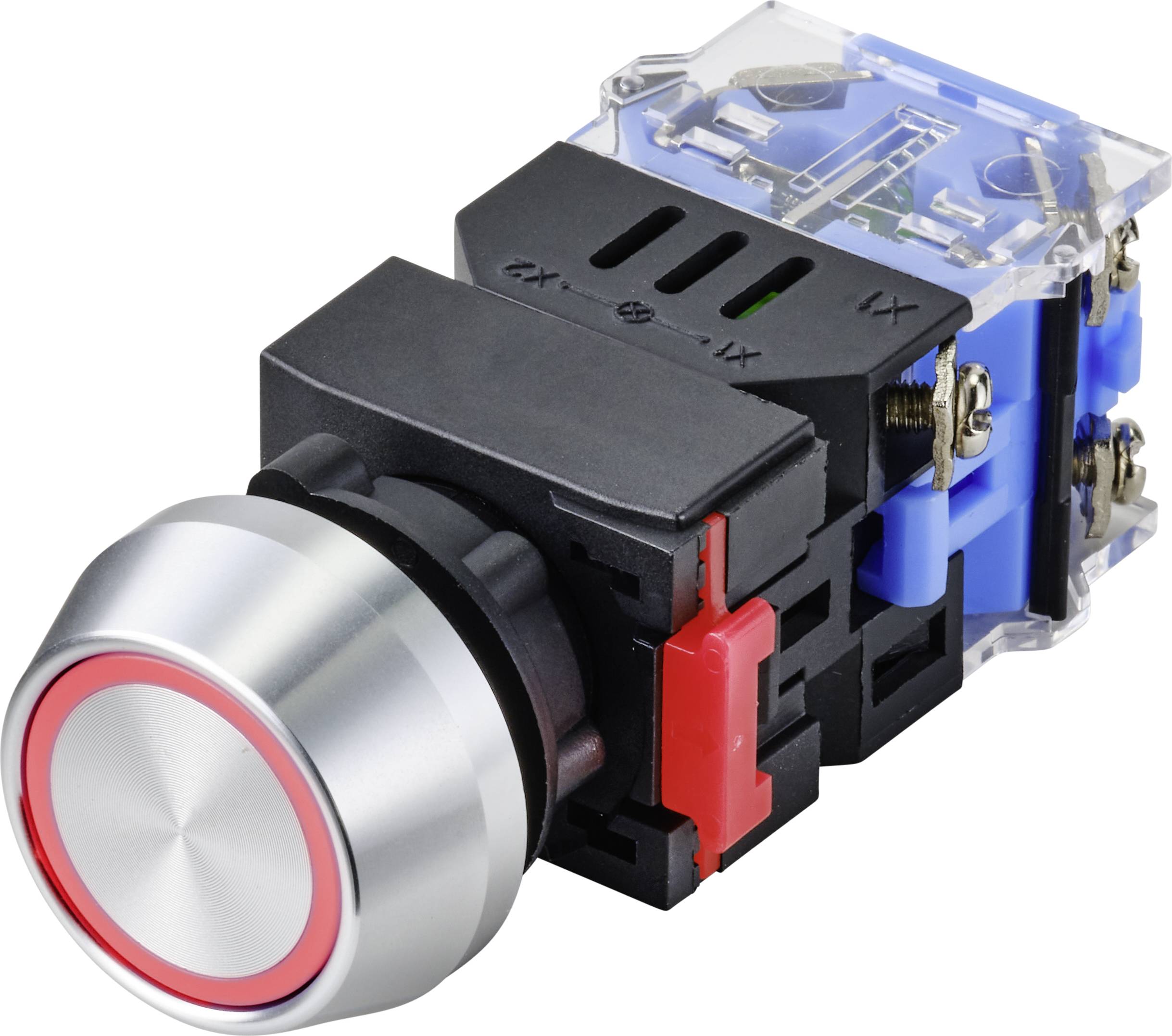 TRU COMPONENTS TC-9428132 Przycisk LAS0-L-11EB/R/12V, 22 mm, 250 V, 5 A, 1 szt. - obrazek 1
