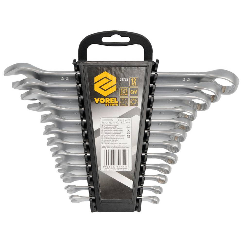 Klucze płasko-oczkowe Vorel zestaw 6-22 mm 51722 - obrazek 1