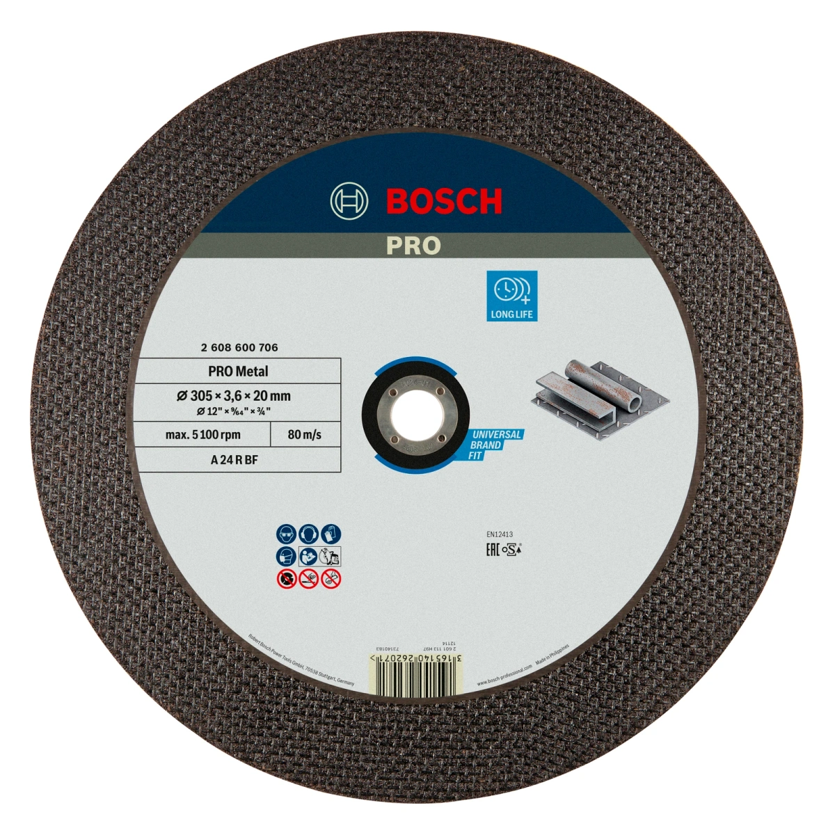 Tarcza do cięcia metalu 305 x 20 mm PRO Bosch 2608600706