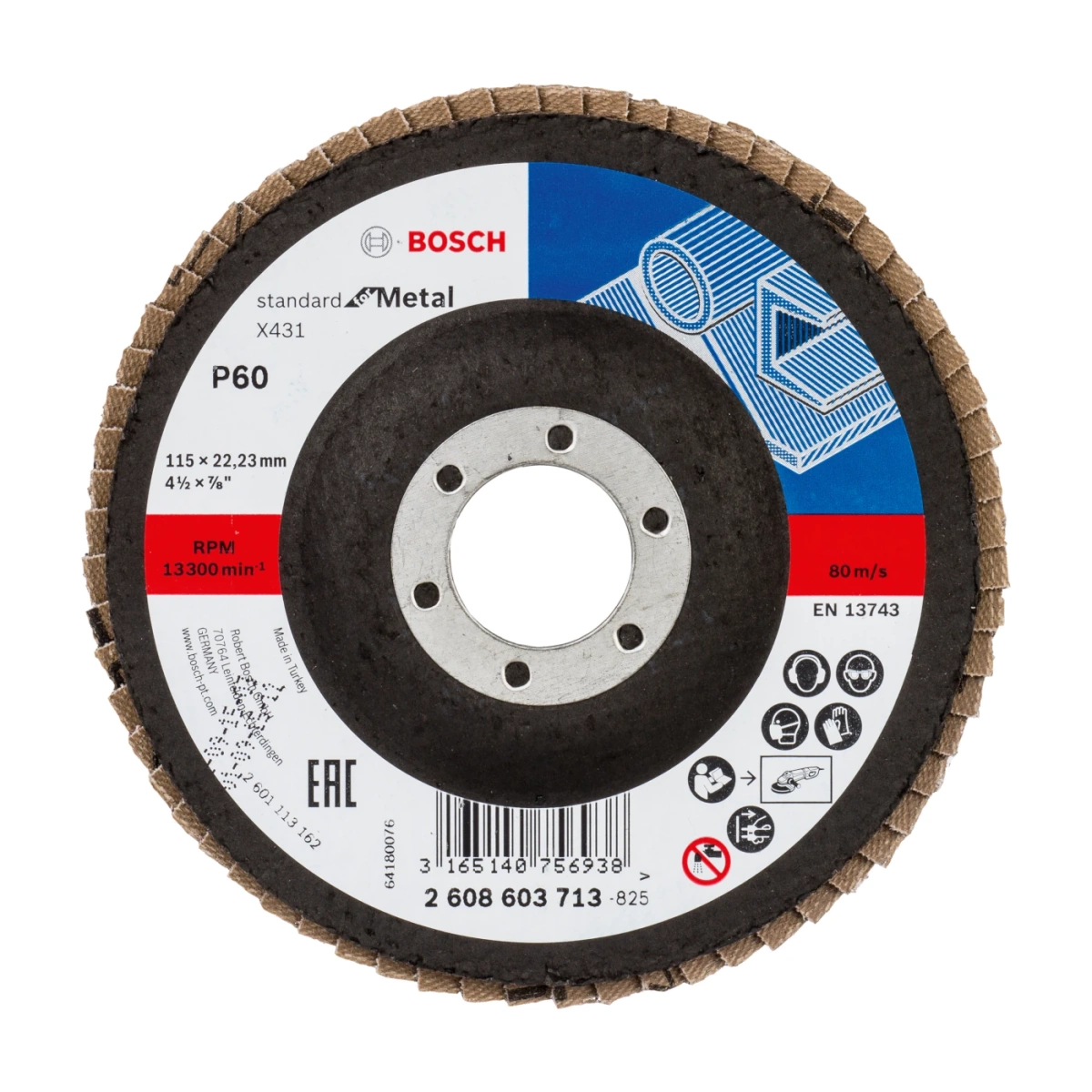 Tarcza listkowa do metalu X431 115x22,23 P60 Bosch 2608603713 - obrazek 1