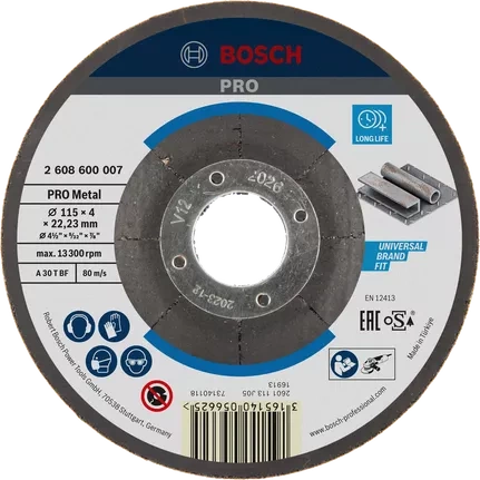 Tarcza ścierna wygięta Expert for Metal A 30 T BF 115×22,23 Bosch 2608600007