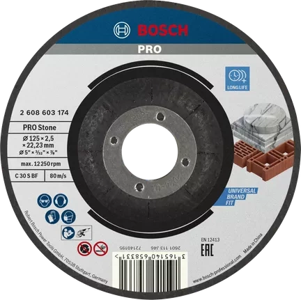 Tarcza tnąca do kamienia 125x2,5x22,23 mm Bosch 2608603174 - obrazek 1