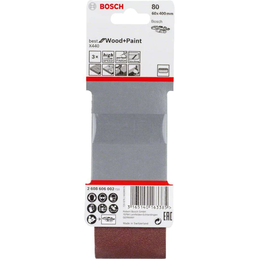 Zestaw taśm szlifierskich X440 40×305 G60 3 szt. Bosch (2608606206)