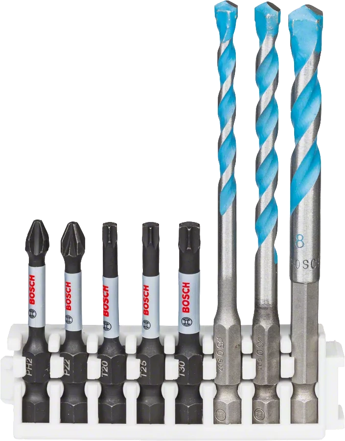 Zestaw wierteł i bitów Hex-9 MultiConstruction 5/6/8 mm Impact Power 50 mm PH2, PZ2, T20, T25, T30 Bosch 2608577144 - obrazek 1