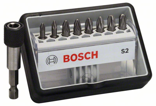 8+1-elem. zestaw bitów do wkrętarek Robust Line S PZ, wersja Extra Hard Bosch 2607002561 - obrazek 1