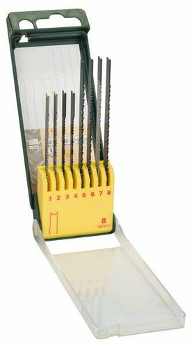 8-częściowy zestaw brzeszczotów w kasecie, do drewna/metalu/tworzyw sztucznych (chwyt uniwersalny) Bosch 2607019459 - obrazek 1
