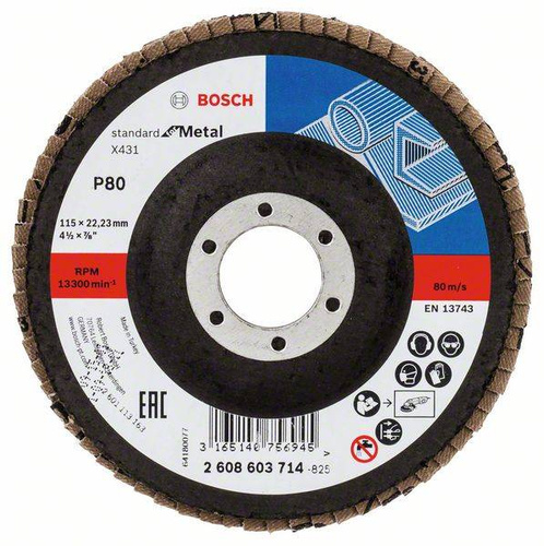 Listkowa tarcza X431 STANADARD FOR METAL Prosta 115×22,23×80 Bosch 2608603714