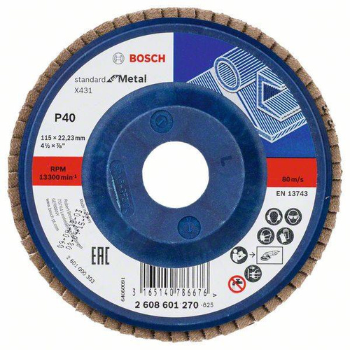 Listkowa tarcza szlifierska Standard for Metal 115x22,23x40 Bosch 2608601270 - obrazek 1