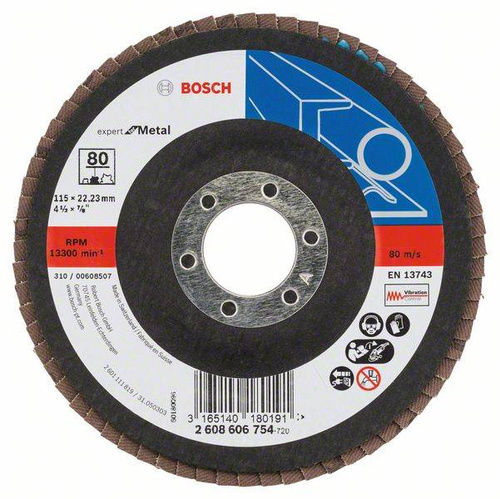 Listkowa tarcza szlifierska X551, Expert for Metal 115x22,23x80 Bosch 2608606754 - obrazek 1