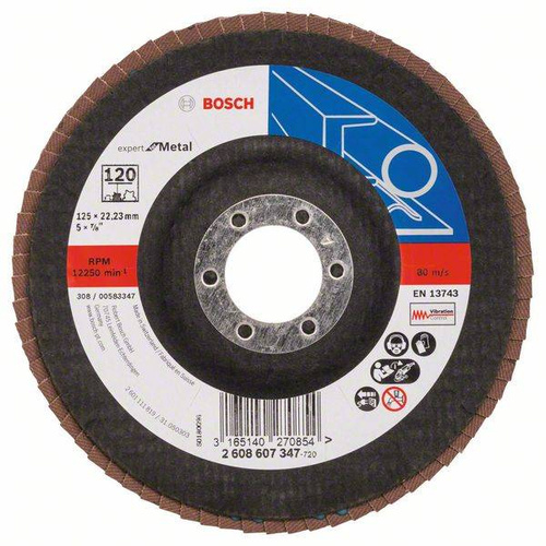 Listkowa tarcza szlifierska X551, Expert for Metal 125x22,23x120 Bosch 2608607347 - obrazek 1