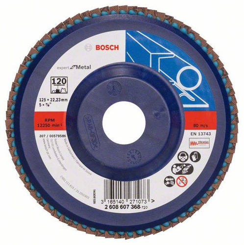 Listkowa tarcza szlifierska X551, Expert for Metal 125x22,23x120 Bosch 2608607368 - obrazek 1