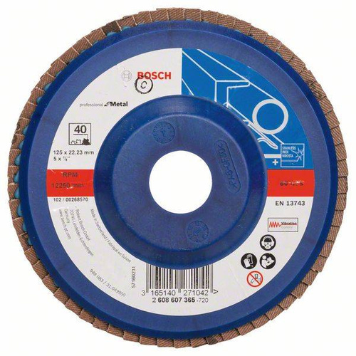 Listkowa tarcza szlifierska X551, Expert for Metal 125x22,23x40 Bosch 2608607365 - obrazek 1