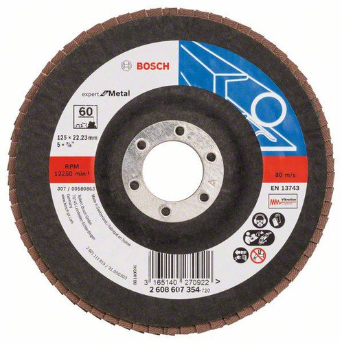 Listkowa tarcza szlifierska X551, Expert for Metal 125x22,23x60 Bosch 2608607354 - obrazek 1