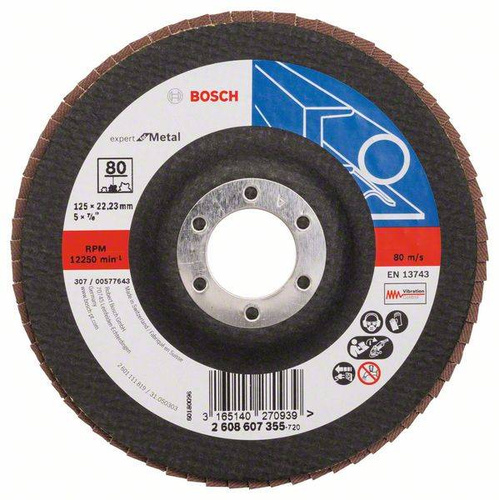 Listkowa tarcza szlifierska X551, Expert for Metal 125x22,23x80 Bosch 2608607355 - obrazek 1