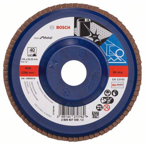 Listkowa tarcza szlifierska X571, Best for Metal 115x22,23x60 Bosch 2608607323 - obrazek 1