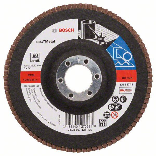 Listkowa tarcza szlifierska X571, Best for Metal 125x22,23x60 Bosch 2608607327 - obrazek 1