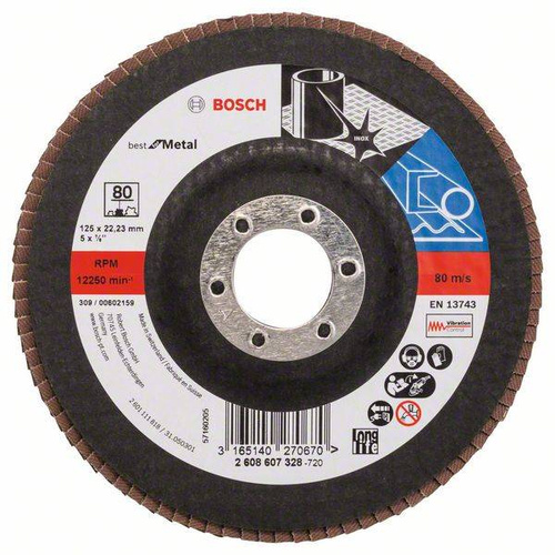 Listkowa tarcza szlifierska X571, Best for Metal 125x22,23x80 Bosch 2608607328 - obrazek 1